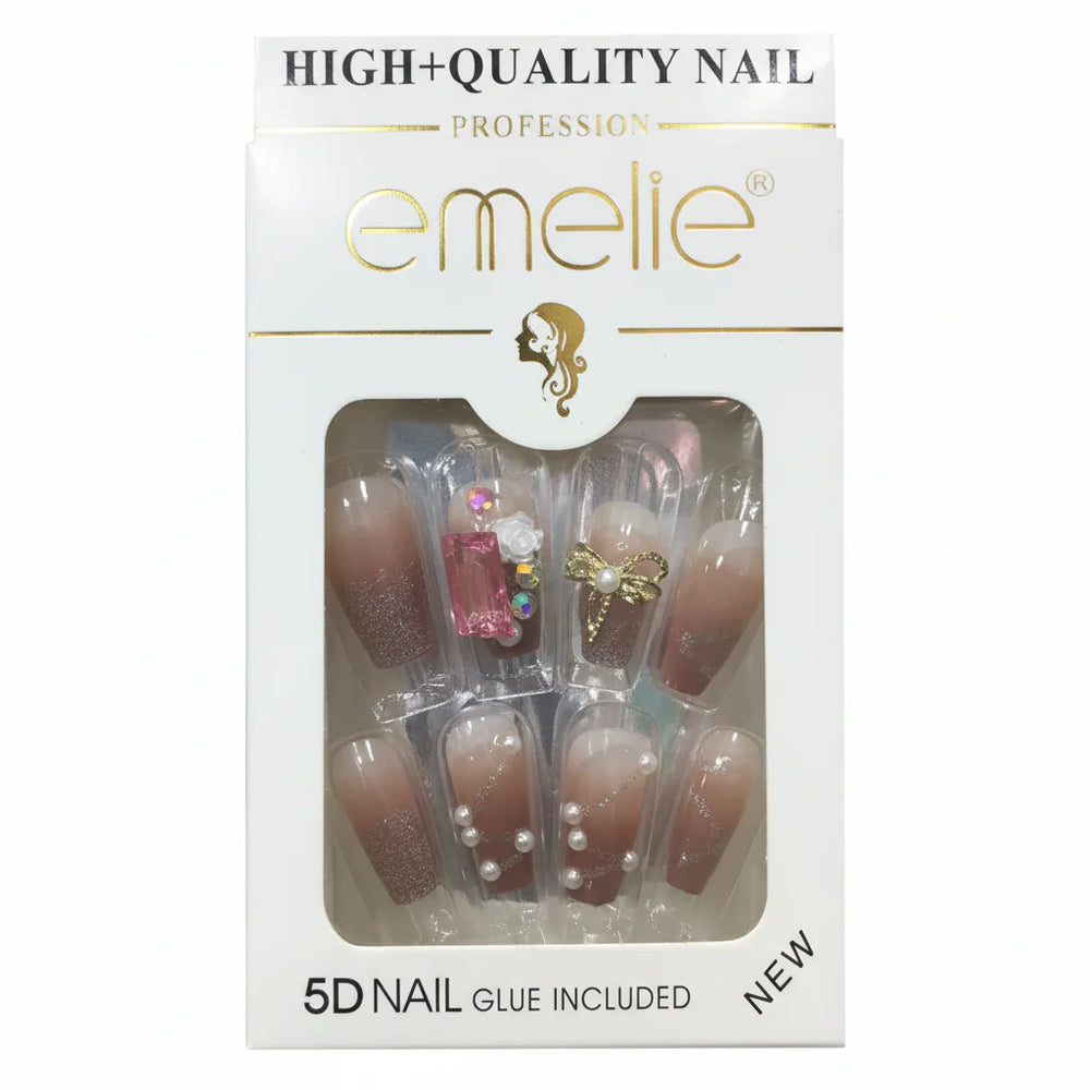Emelie 5D Artifical Nails With Nail Glue Emelie