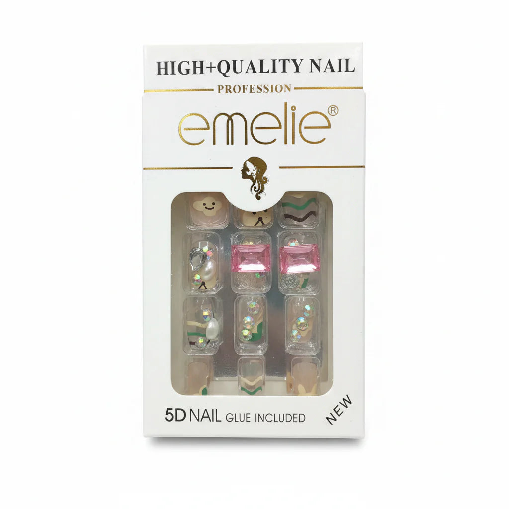 Emelie 5D Artifical Nails With Nail Glue Emelie
