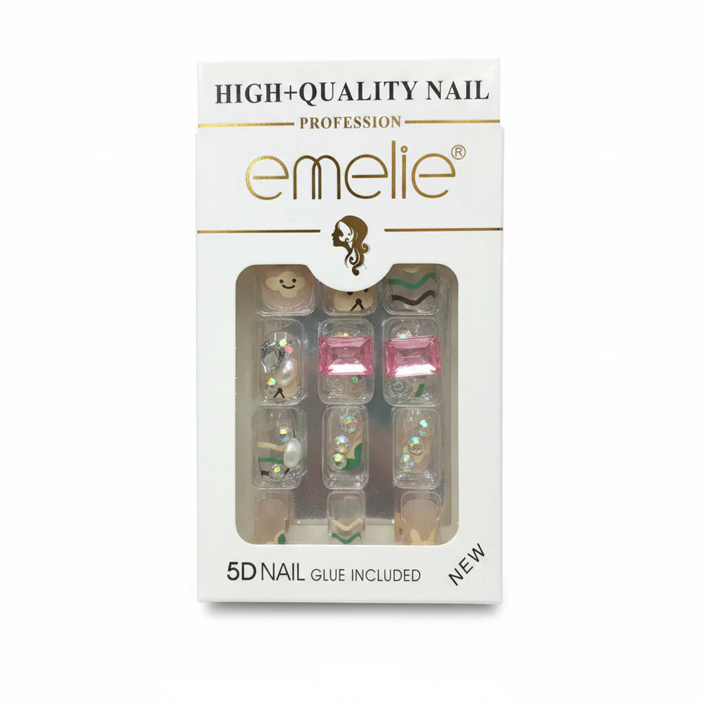 Emelie 5D Artifical Nails With Nail Glue Emelie