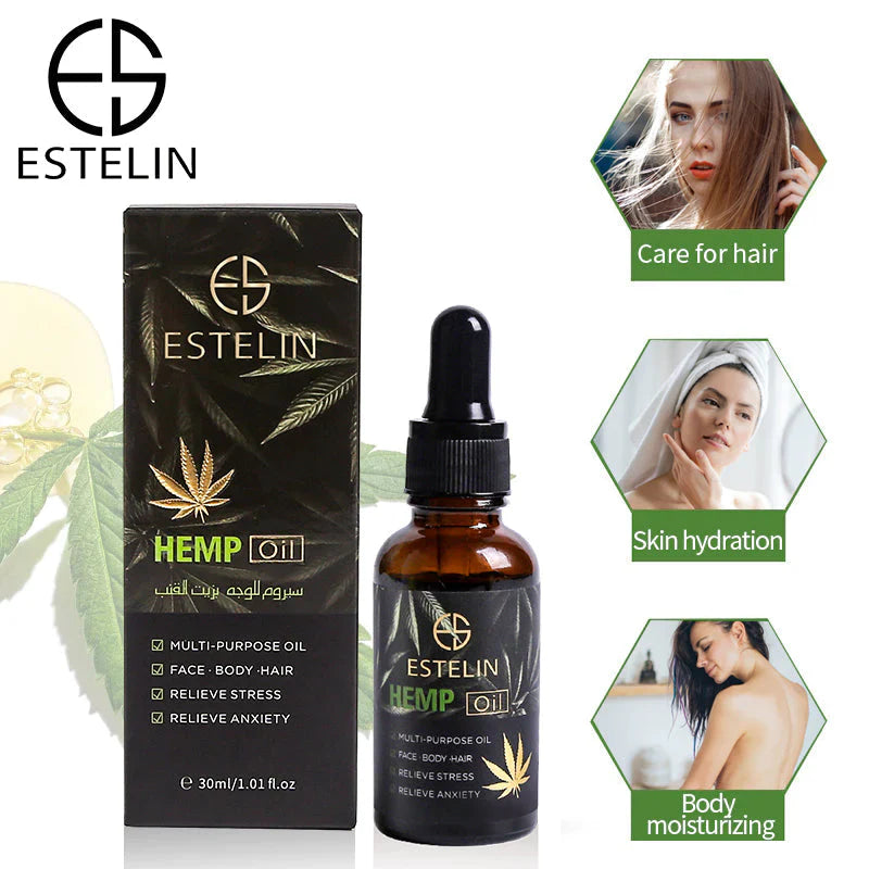 Estelin Multi purpose Face Body & Hair Hemp Oil - 30ml Estelin