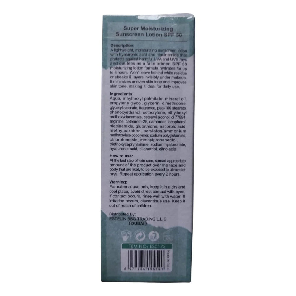 Estelin Super Moisturizing Sunscreen Lotion SPF50 - 75g Estelin