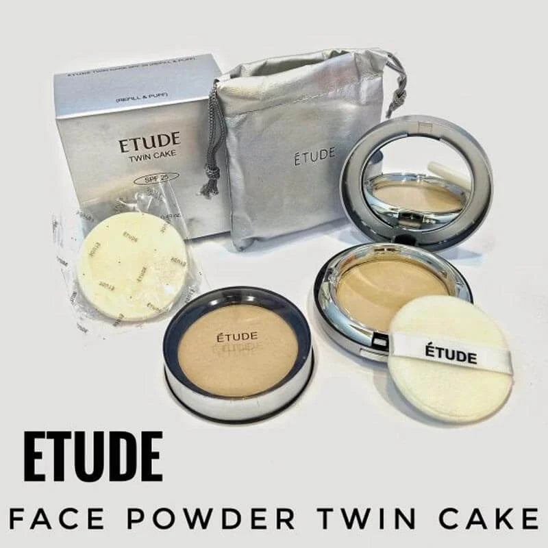 Etude Twin Cake Face Powder Foundation Base With Refill ETUDE
