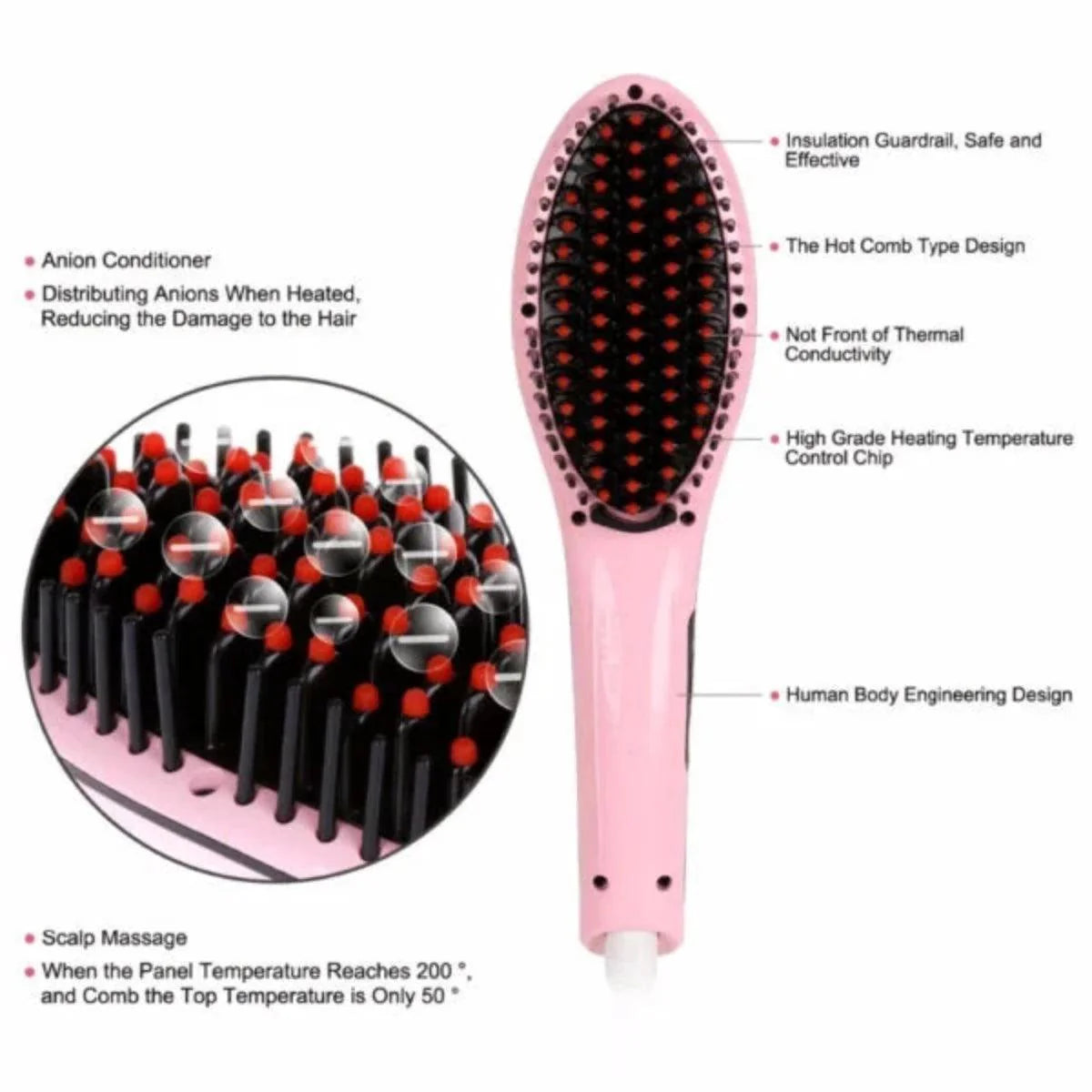 Marske Professional Electric Hair Straightening Brush Marske