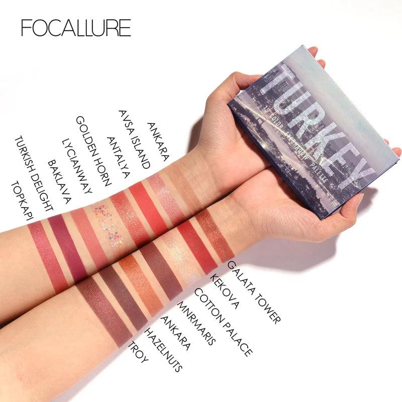 15 Colors Turkey Focallure Professional Glitter Eyeshadow Palette Focallure