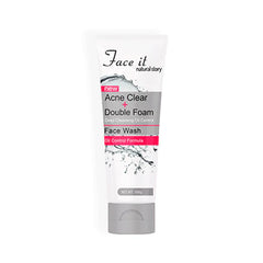 Face It New Acne Clear + Double Foam Face Wash 100g Face It