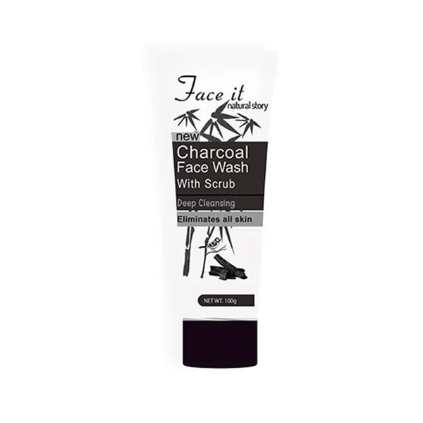 Face It New Charcoal Face Wash With Scrub 100g Face It