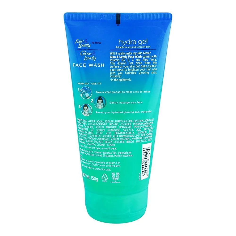 Glow & Lovely Hydra Gel Face Wash with Aloe Vera - 150g Glow & Lovely