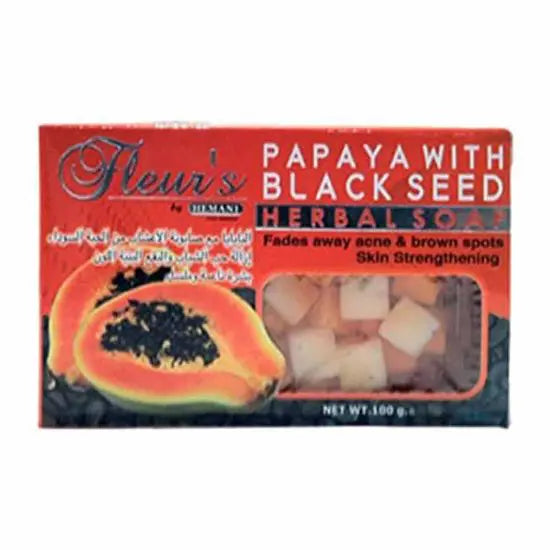 HEMANI HERBAL Fleur's Blackseed & Papaya Soap - 100gm Hemani Herbal