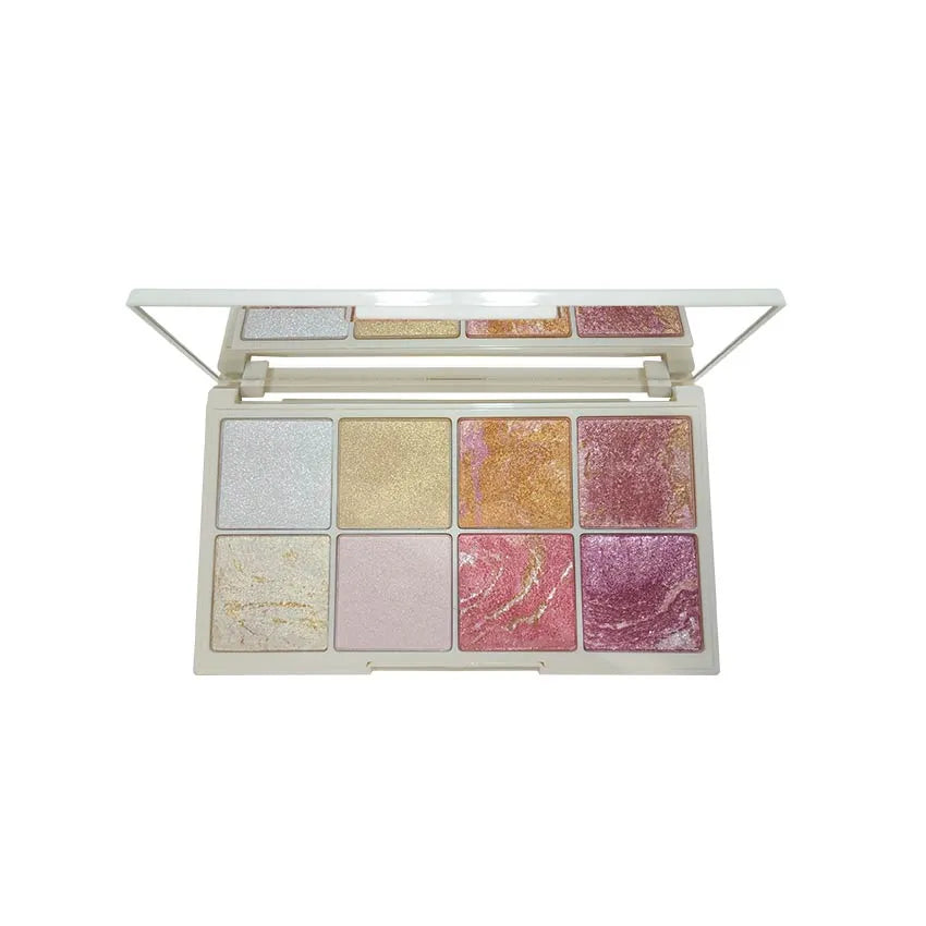 Glamorous Face 8 Colour Teracotta Blush & Shimmer Highlighter Kit (2 Glamorous Face