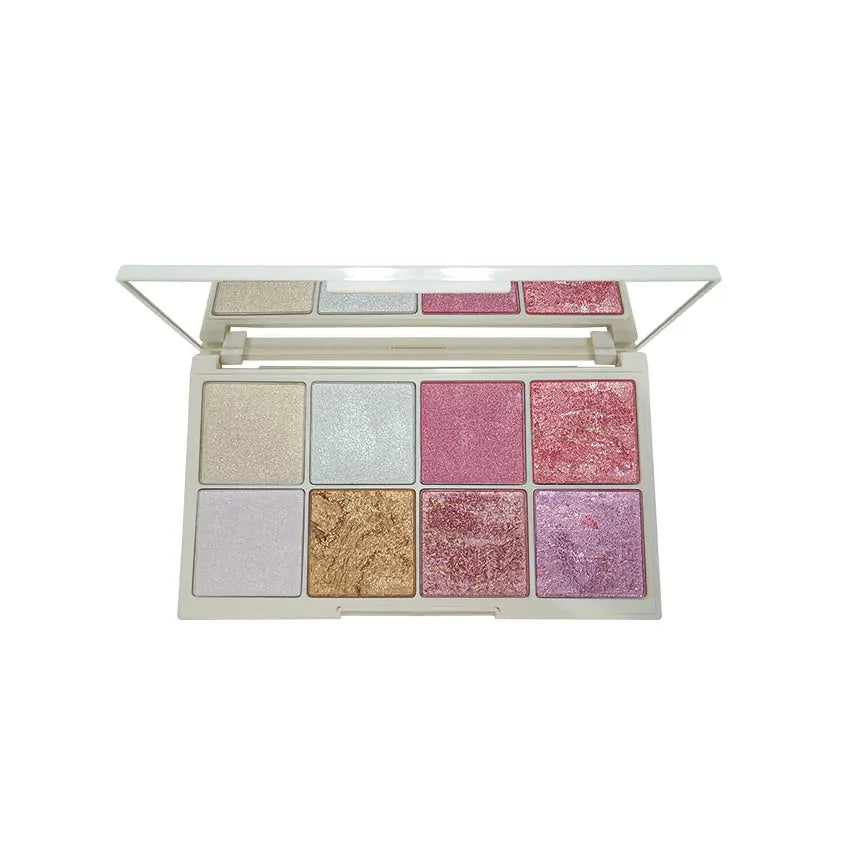 Glamorous Face 8 Colour Teracotta Blush & Shimmer Highlighter Kit (2 Glamorous Face