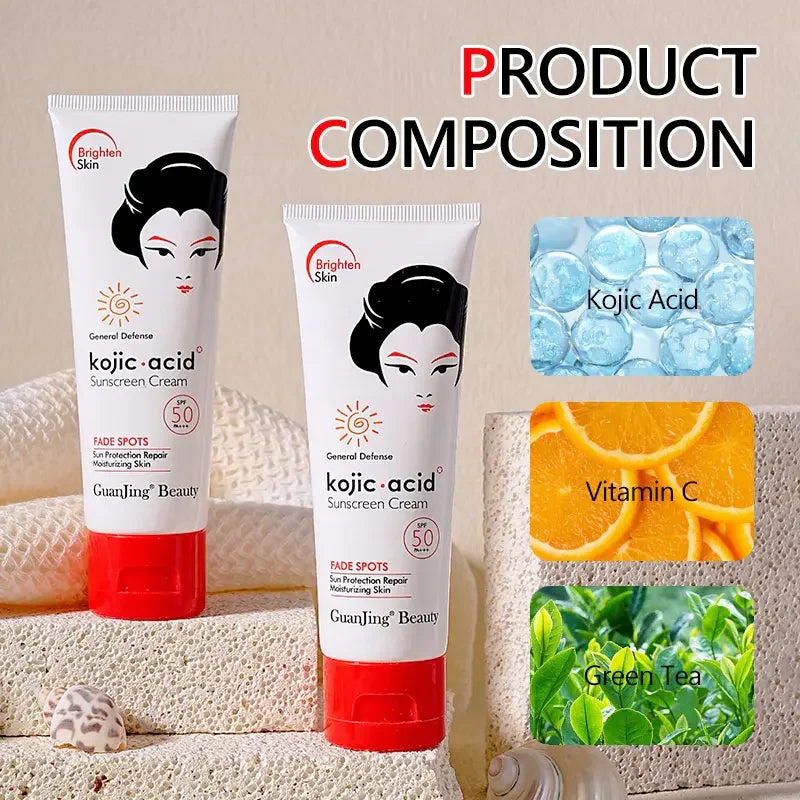 GUANJING Kojic Acid Fade Spots SPF 50 Sunscreen Cream - 100ml Guanjing