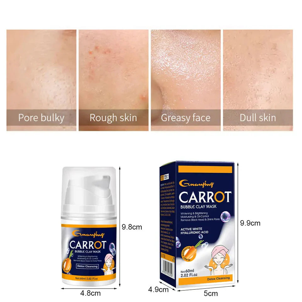 GUANJING Remove Black Head Shrink Pores Clean Skin Carrot Bubble Clay Guanjing