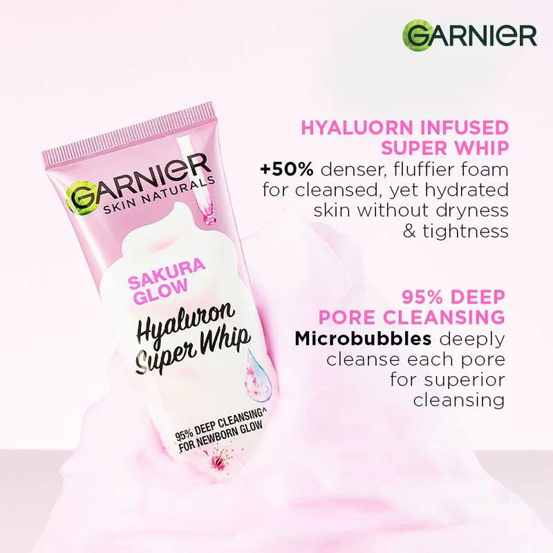 Garnier Sakura Glow Hyaluron Super Whip Foam - 100ml Garnier