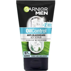 Garnier Men Oil Control Anti-Blackheads Brightening Icy Scrub 97% - 100ml Garnier