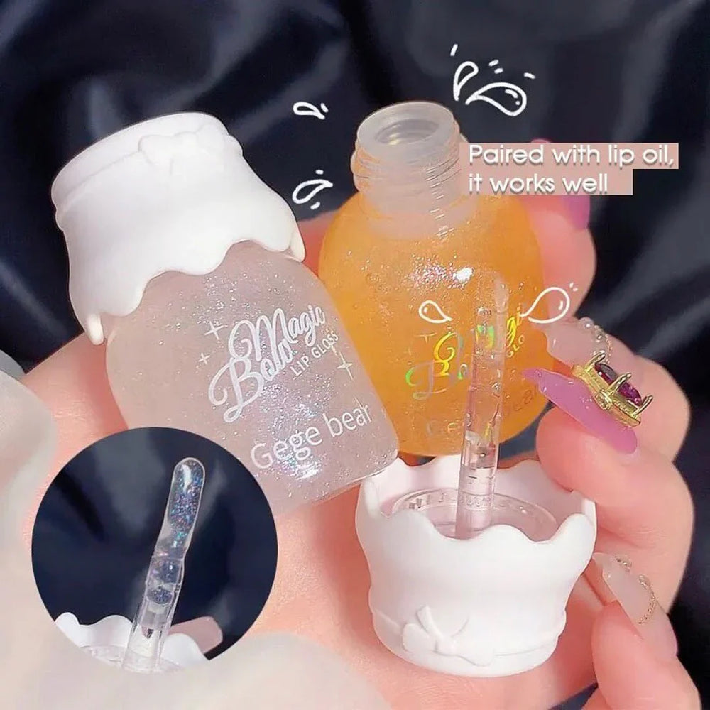 Gege Bear Lip Honey Gloss Set Moisturizing Mirror Shine Gege Bear