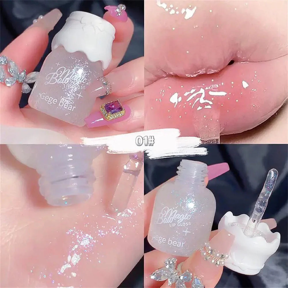 Gege Bear Lip Honey Gloss Set Moisturizing Mirror Shine Gege Bear
