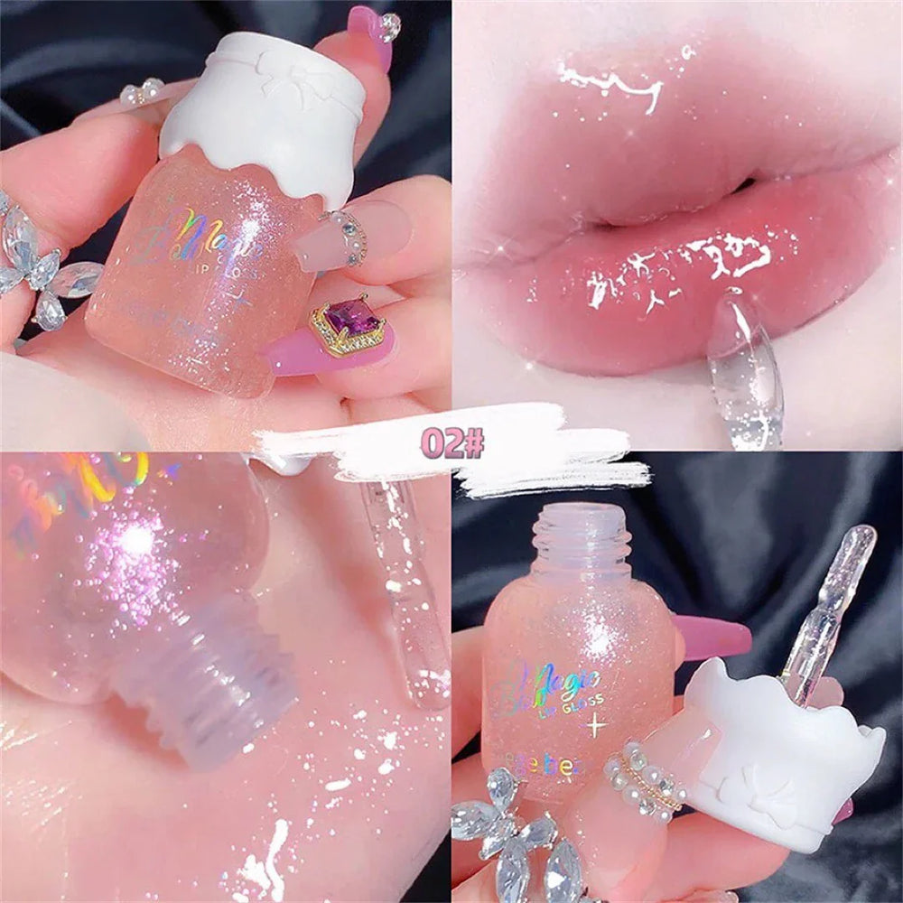 Gege Bear Lip Honey Gloss Set Moisturizing Mirror Shine Gege Bear
