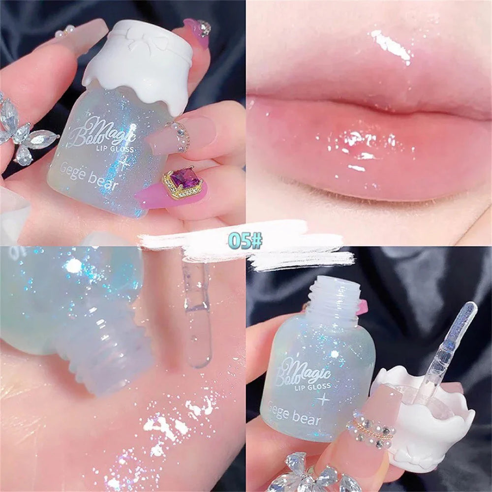 Gege Bear Lip Honey Gloss Set Moisturizing Mirror Shine Gege Bear