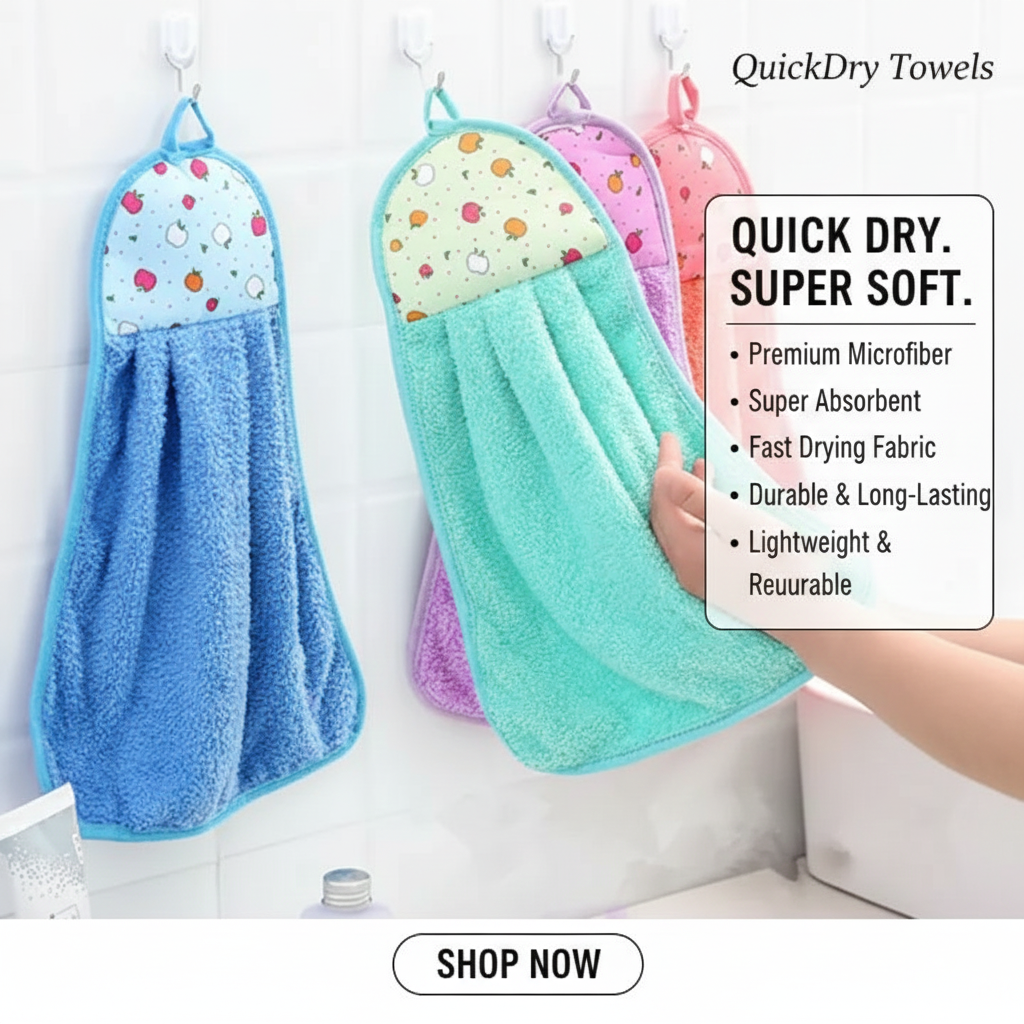 Microfiber Hand Towel Kitchen/Bathroom Soft Hand Towel Cosmia.pk