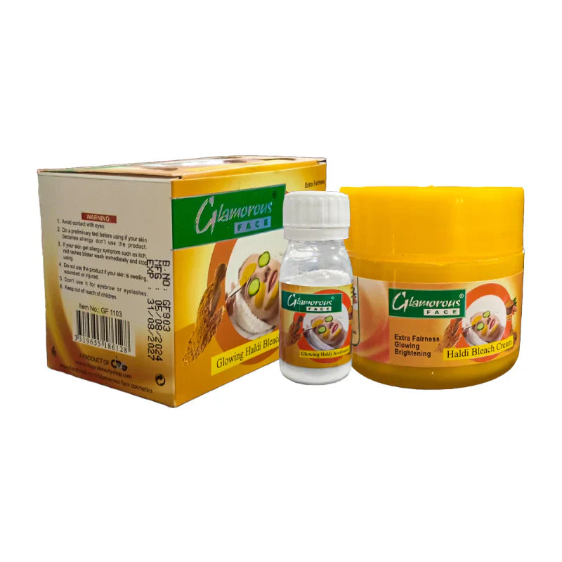 Glamorous Face Glowing Haldi Bleach, For Brightening And Extra Glamorous Face