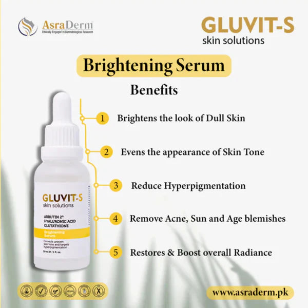 Asra derm Gluvit-s Skin Brightening Serum 30ml Asra derm