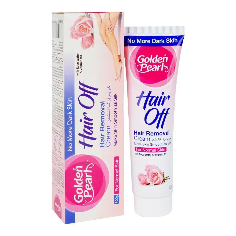 Golden Pearl Hair Off Hair Removal Cream With Rose Water & Vitamin B3, For Normal Skin - 100g Golden Pearl