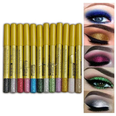Gosh Glitter EyeShadow Pencil (Pack Of 12 Multicolor) Gosh