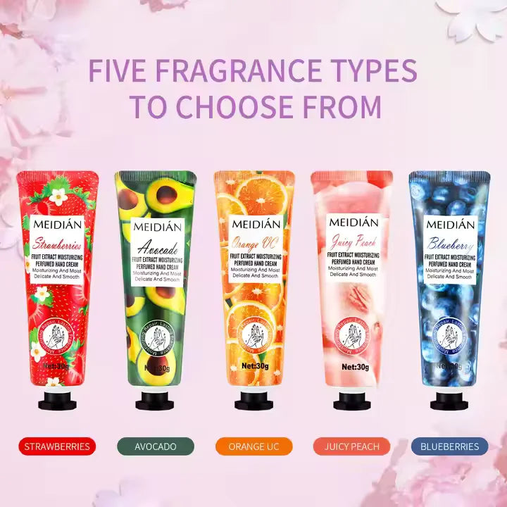 Meidian Fruit Extract Moisturizing Perfumed Hand Cream Set - Pack of 5 Meidian