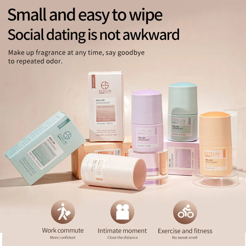 ESTELIN Deodorant Roll On – Power Dry – 48Hr Protection - 50ml Estelin