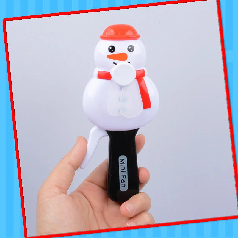 Mini Plastic Cartoon Christmas Snowman Fan Toy Cosmia.pk