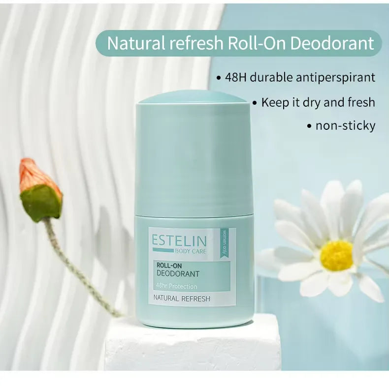 ESTELIN Anti Perspirant Roll on Deodorant – Natural Refresh – 48Hr  Protection - 50ml Estelin