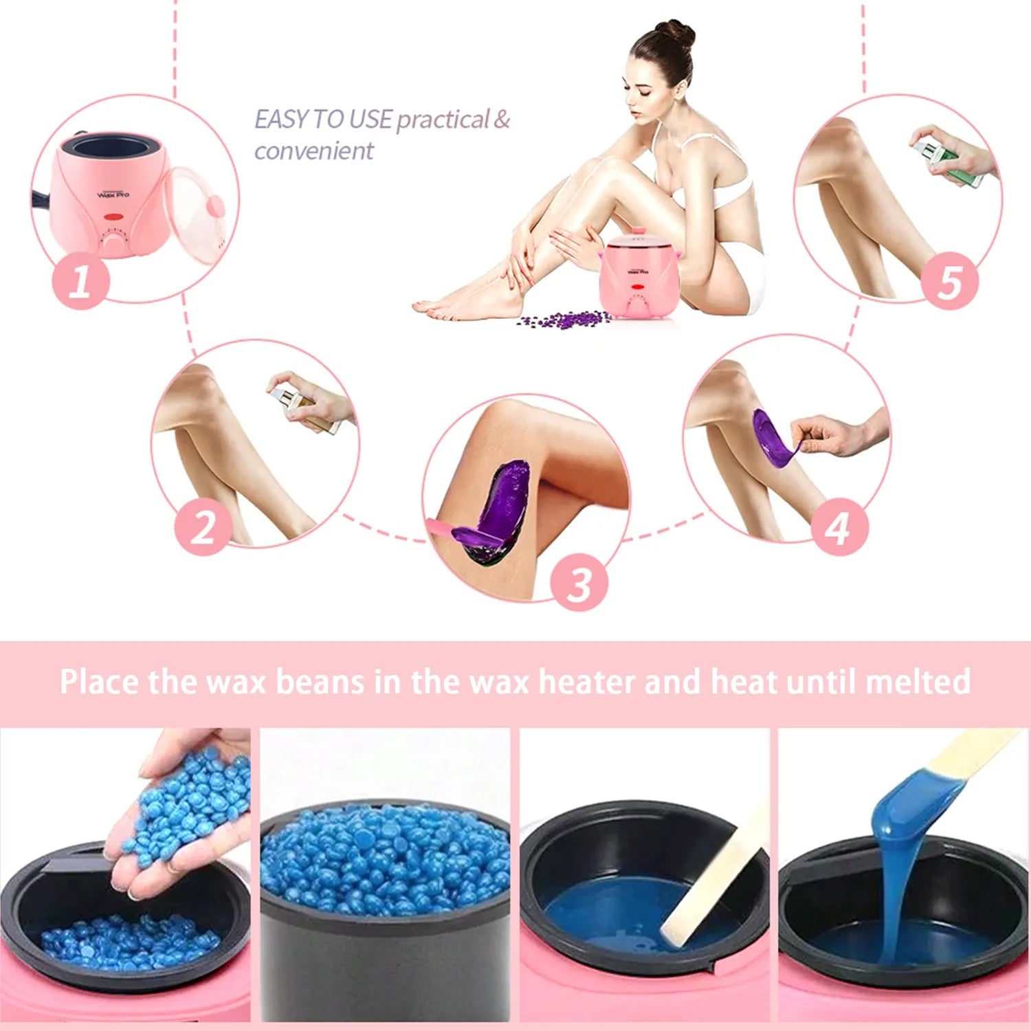 MoeHair Pro Extreme Non-Stick Epilator Wax Heater Machine MOEHAIR