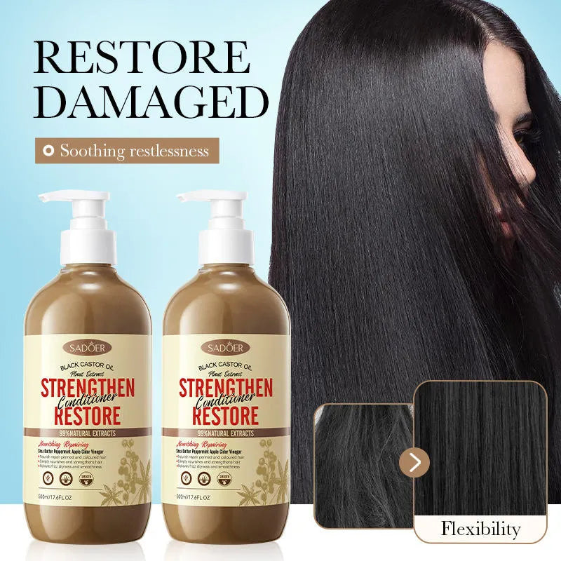 SADOER Anti-Dandruff Black Castor Oil Hair Conditioner - 500ml Sadoer