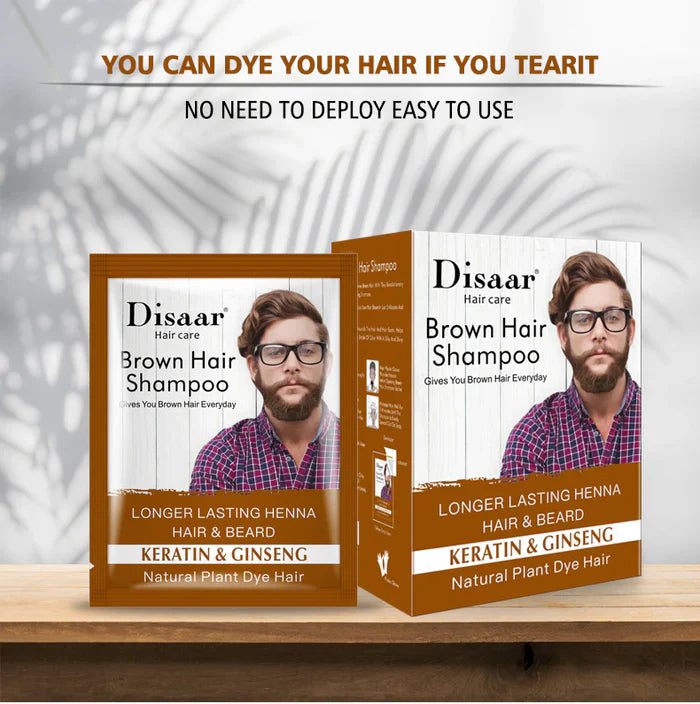 Disaar Natural Brown Hair Dye Shampoo Clean Scalp Nourishing & Disaar