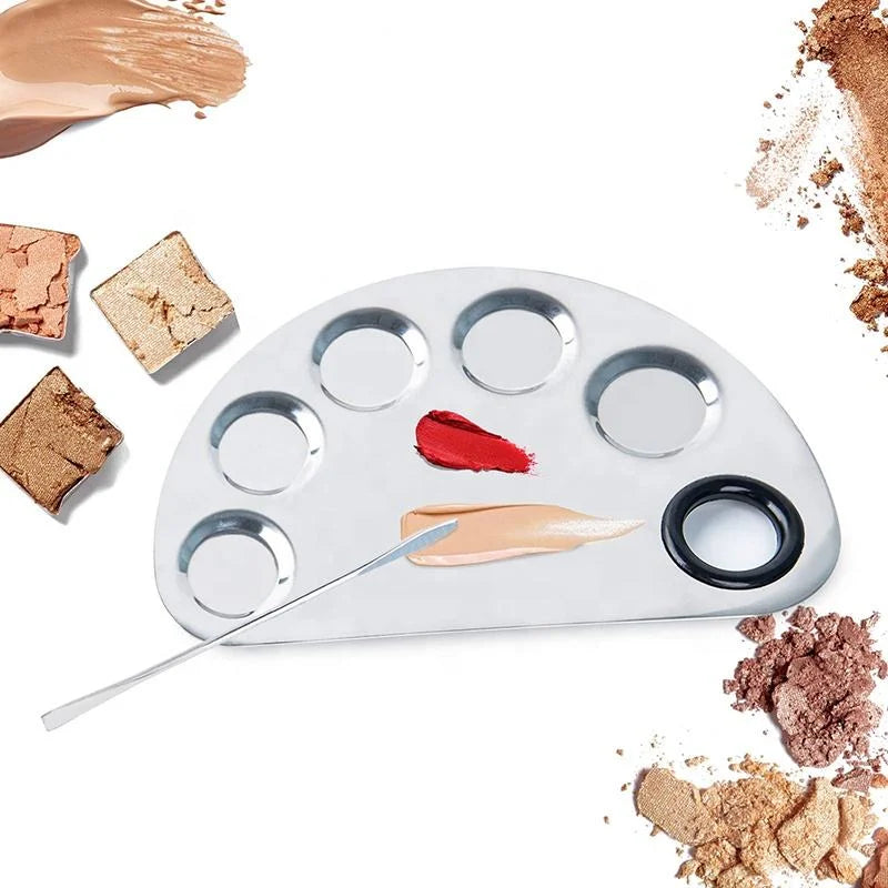 Pro Stainless Steel Cosmetic Makeup Palette with spatula Cosmia.pk
