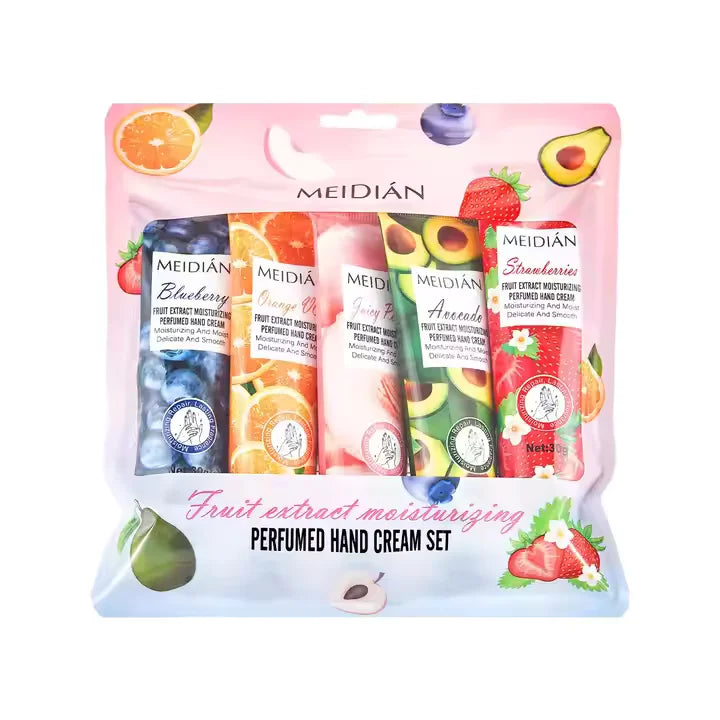 Meidian Fruit Extract Moisturizing Perfumed Hand Cream Set - Pack of 5 Meidian