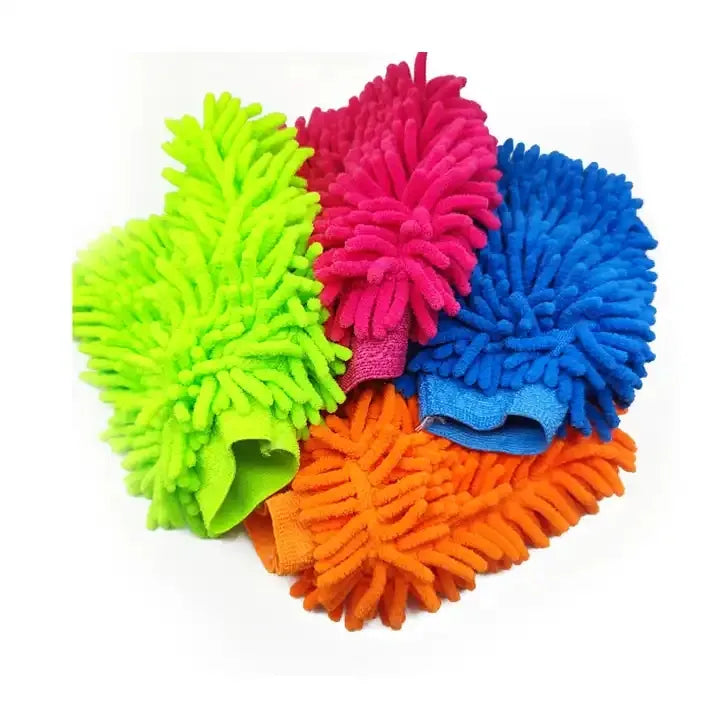 Microfiber Double-Sided Cleaning Gloves - Ideal for House and Car Cosmia.pk