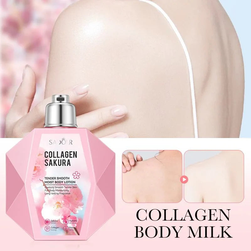 Sadoer Collagen Sakura Moisturizing Whitening Brighten Body Lotion Sadoer
