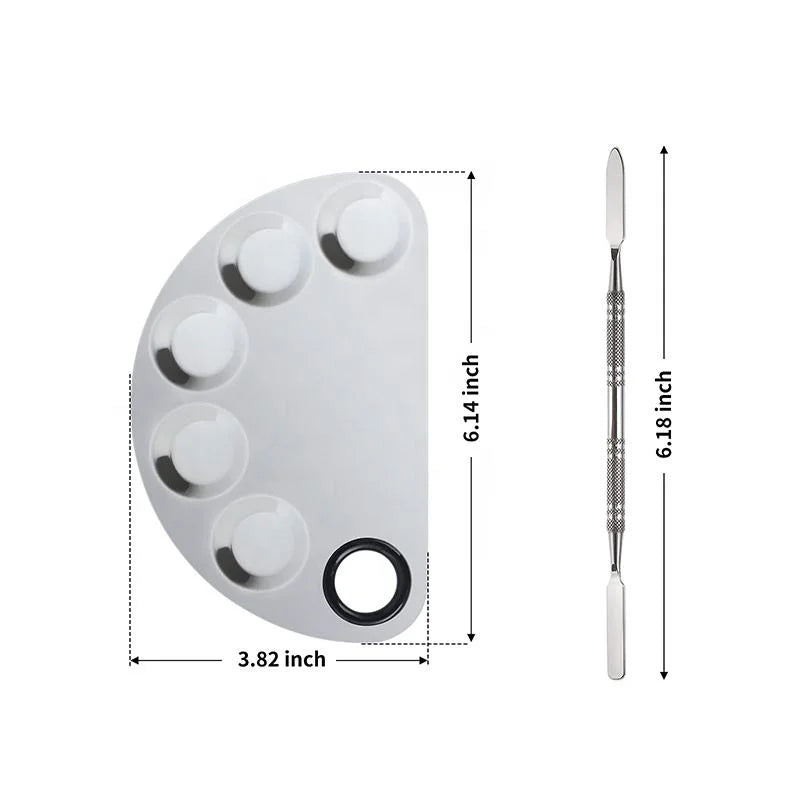 Pro Stainless Steel Cosmetic Makeup Palette with spatula Cosmia.pk