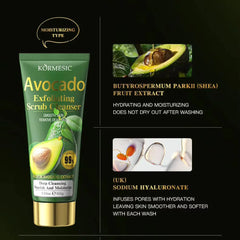 KORMESIC Avocado Exfoliating Scrub Facial Cleanser - 100g KORMESIC