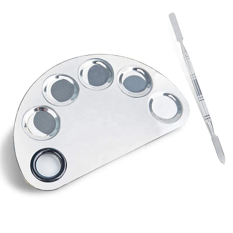 Pro Stainless Steel Cosmetic Makeup Palette with spatula Cosmia.pk