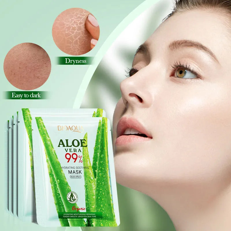 BIOAQUA 99% Aloe Vera Hydrating Soothing Mask - Multi-Effect Facial Mask - 25g Bioaqua