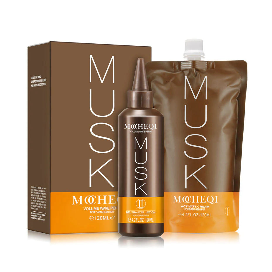 MOCHEQI Musk professional hair straightening cream and neutralizer MOCHEQI