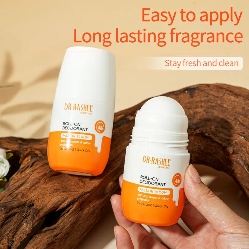 Dr. Rashel Passion Bloom Quick Dry Roll-On Deodorant 48H Protection - 50ml Dr. Rashel