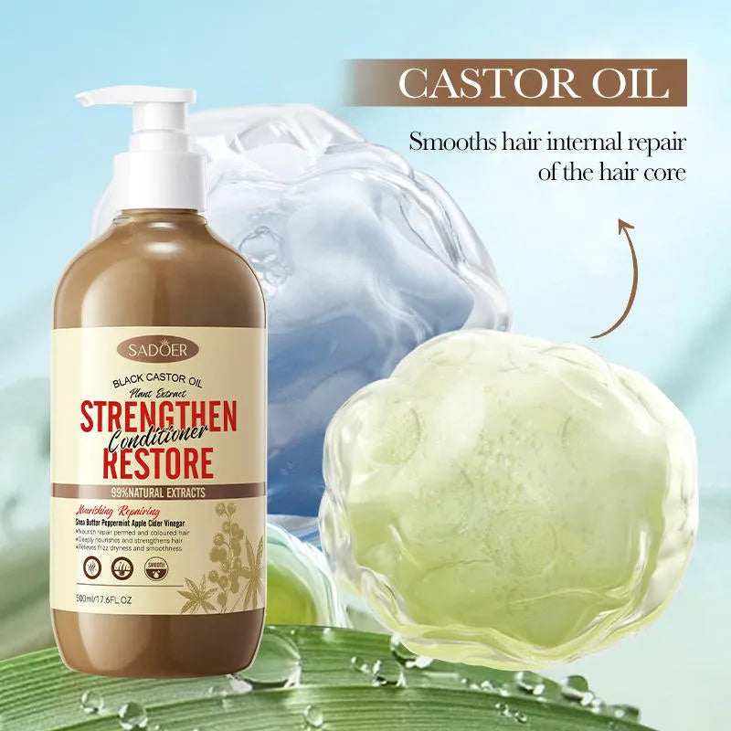 SADOER Anti-Dandruff Black Castor Oil Hair Conditioner - 500ml Sadoer