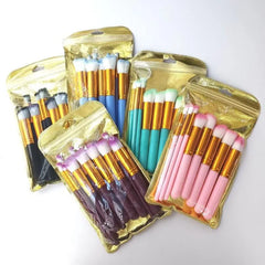10Pcs Makeup Brush Set Soft Nylon Hair Vegan Cosmia.pk