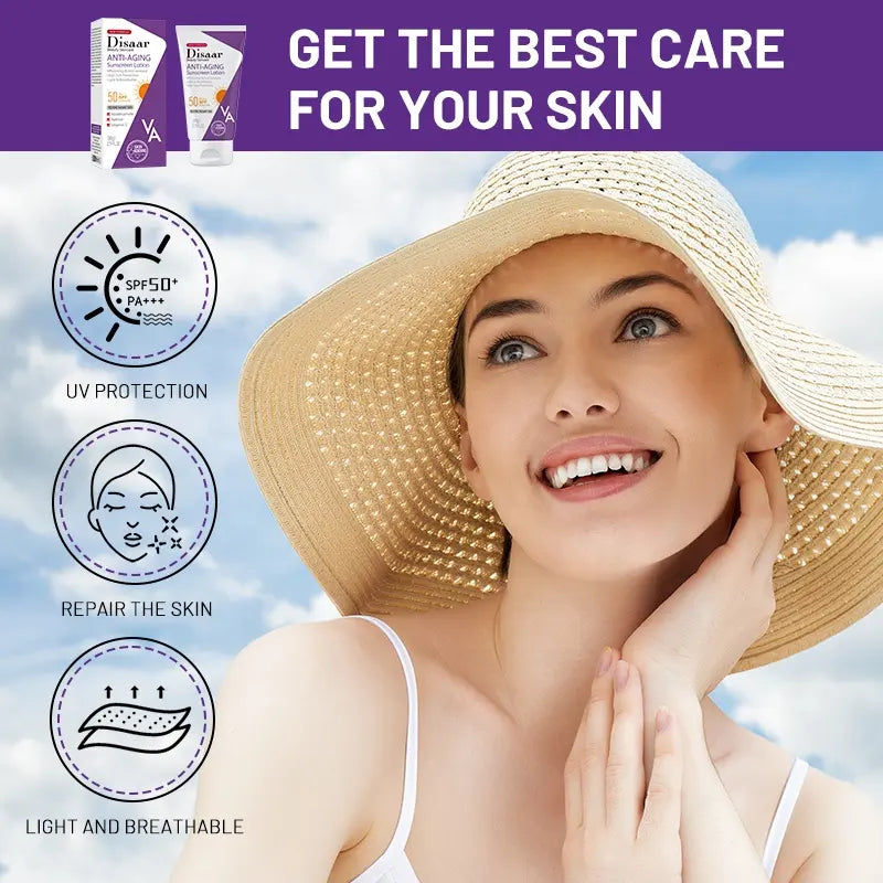 Disaar Anti-Aging Sunscreen Lotion SPF 50 UV Protection – 80g DISAAR
