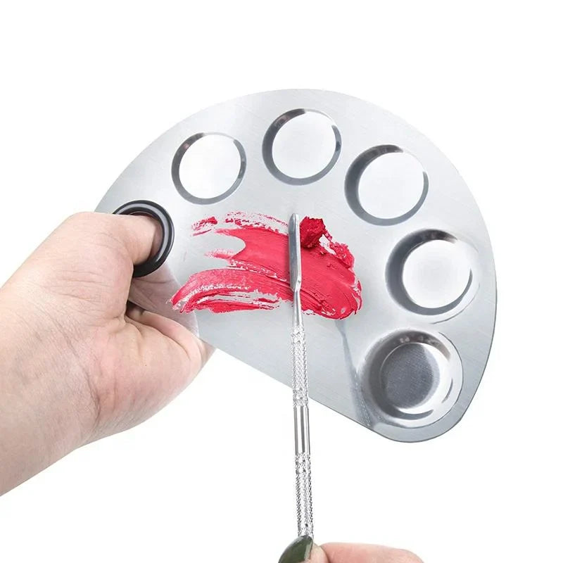 Pro Stainless Steel Cosmetic Makeup Palette with spatula Cosmia.pk