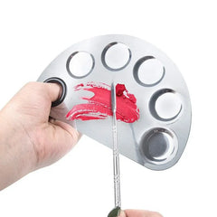 Pro Stainless Steel Cosmetic Makeup Palette with spatula Cosmia.pk