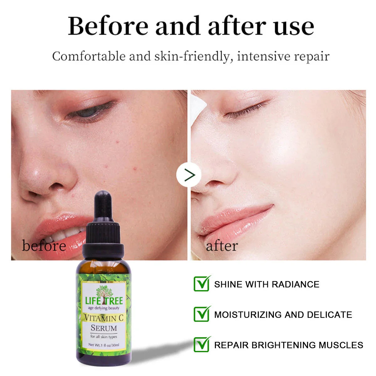 ROUSHUN Vitamin C Face Serum Anti Aging Facial Serum - 30ml Roushun